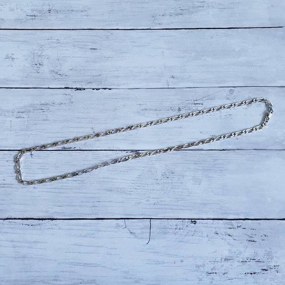 MONET Vintage Chunky Silver Tone Necklace 30-inch Bold Figaro Chunky Chain - Picture 4 of 10